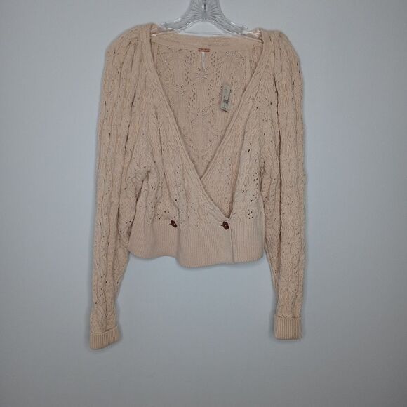 FREE PEOPLE OLIVE YOU CARDI IN MACADAMIA - Picture 4 of 11